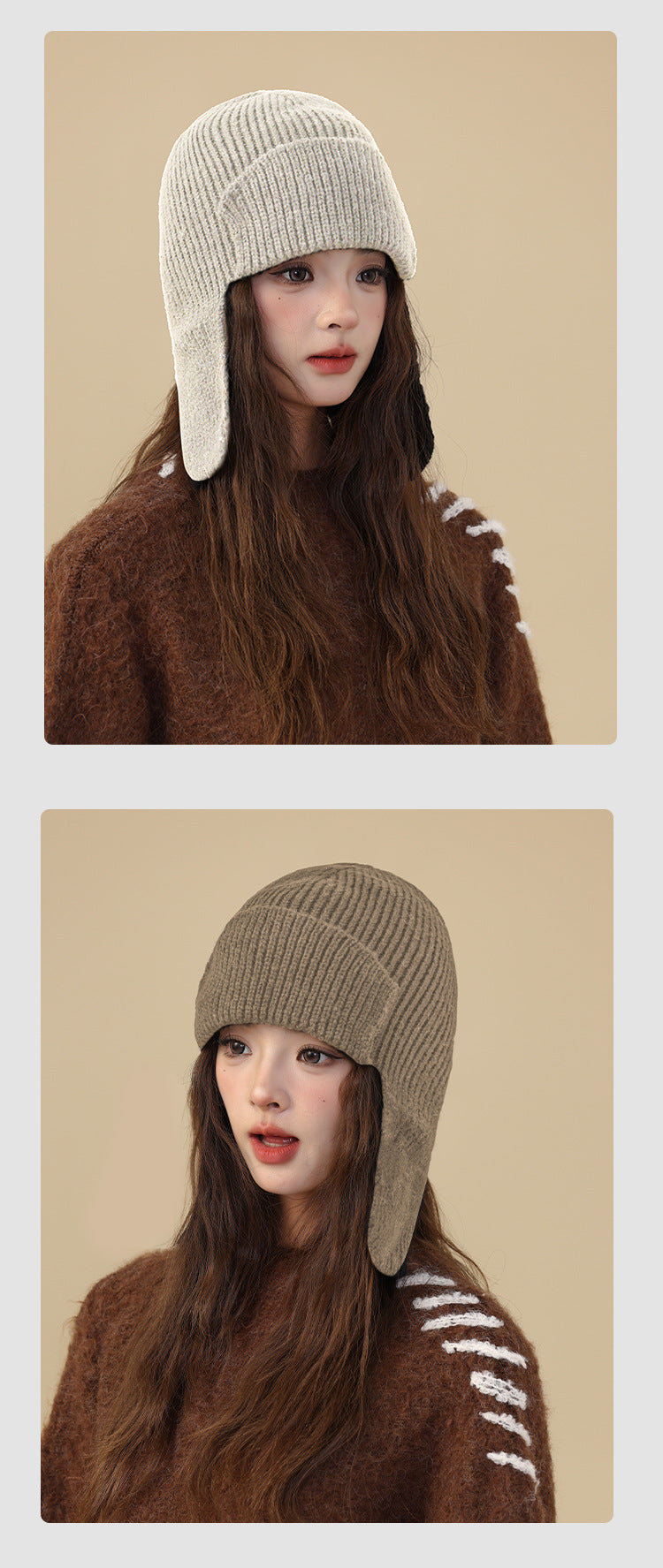 Style options for knit beanie and gloves set