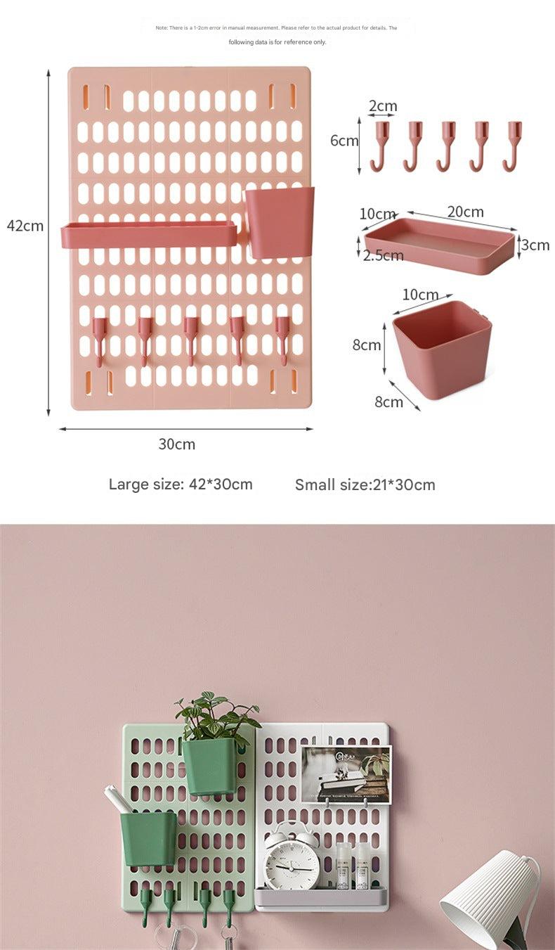 functional wall organizer with hooks