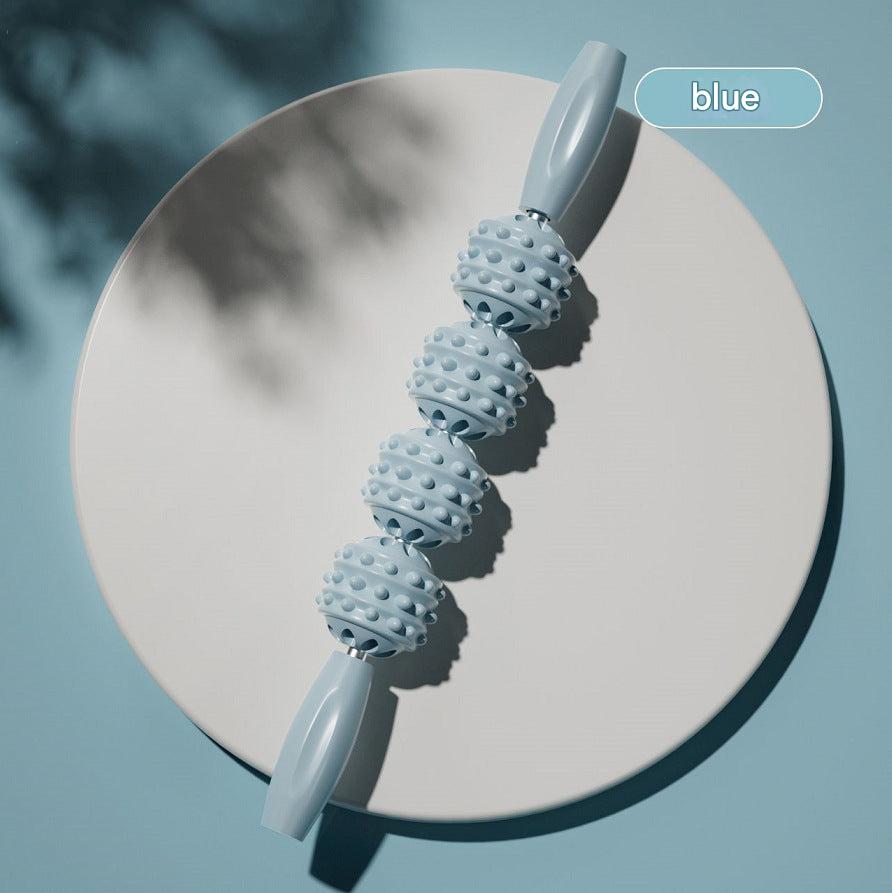 Close-up of dual row roller leg massager