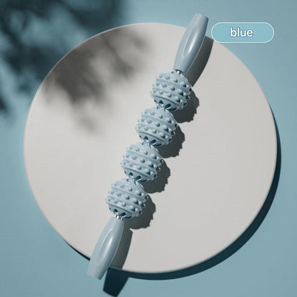 Close-up of dual row roller leg massager