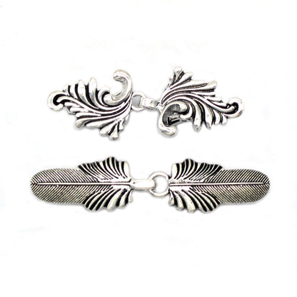 Floral design scarf clip in bronze color