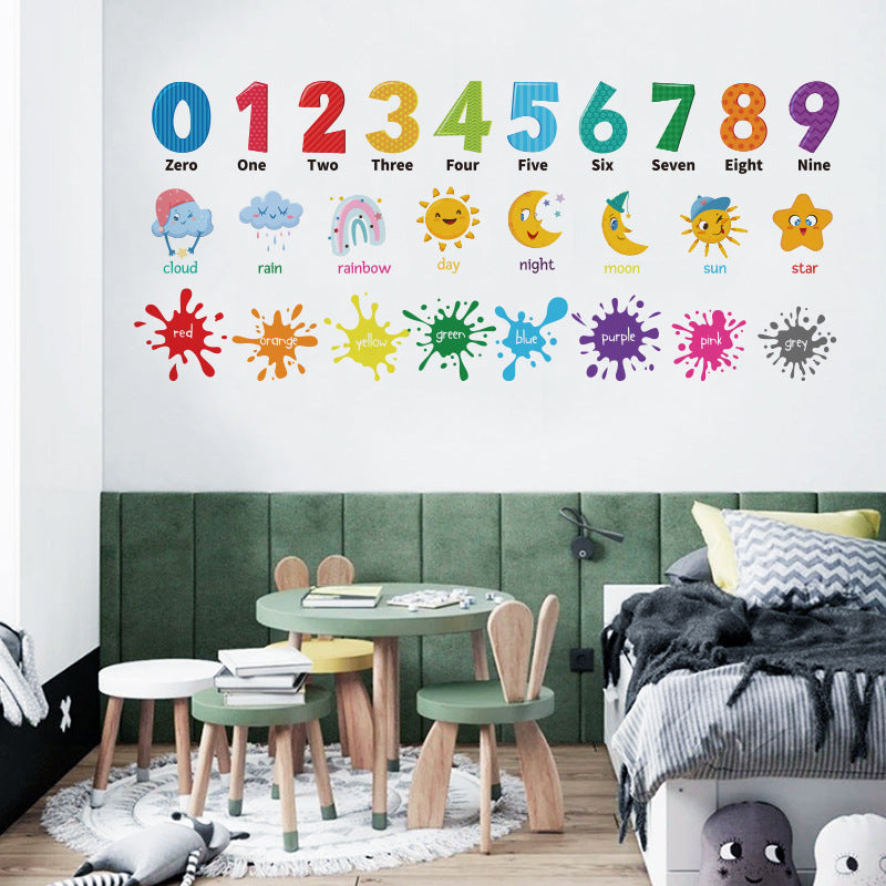 Playful classroom wall decorations