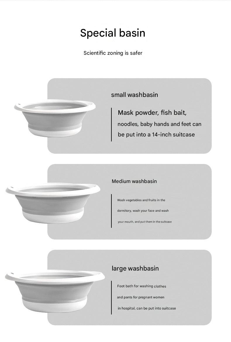 Collapsible wash basin for easy storage