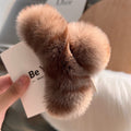 Brown Leopard Print Real Rex Rabbit Fur [Extra Large 15cm]