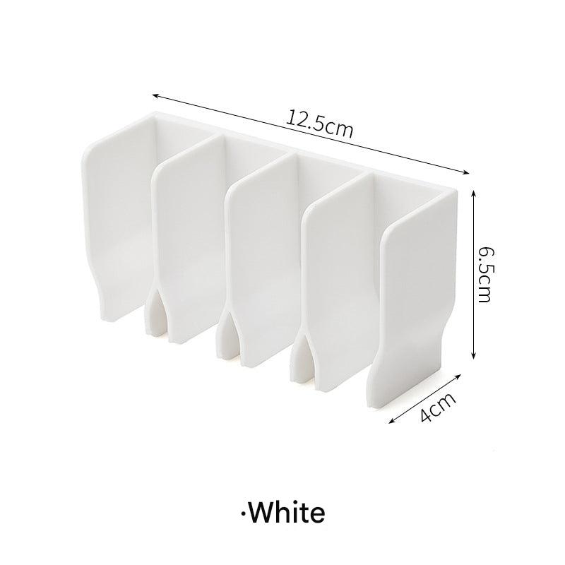 Image of wall-mounted bathroom organizer with face wash