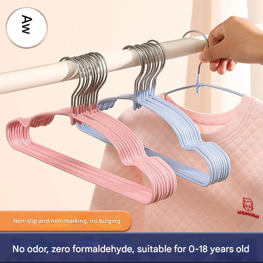 Thickened children's clothes hangers in pink and gray
