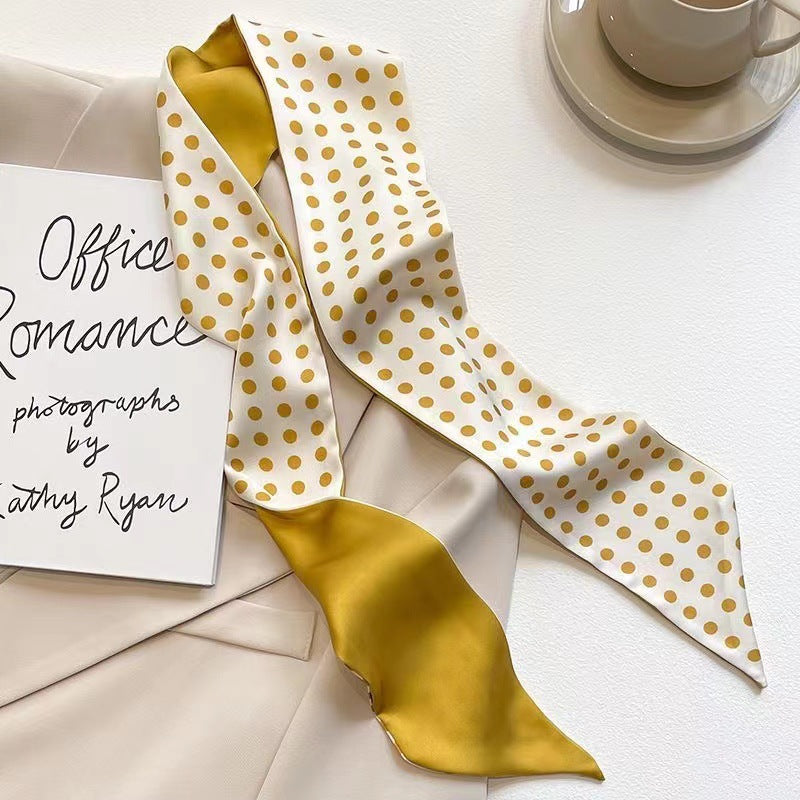 Yellow hair scarf floral design image
