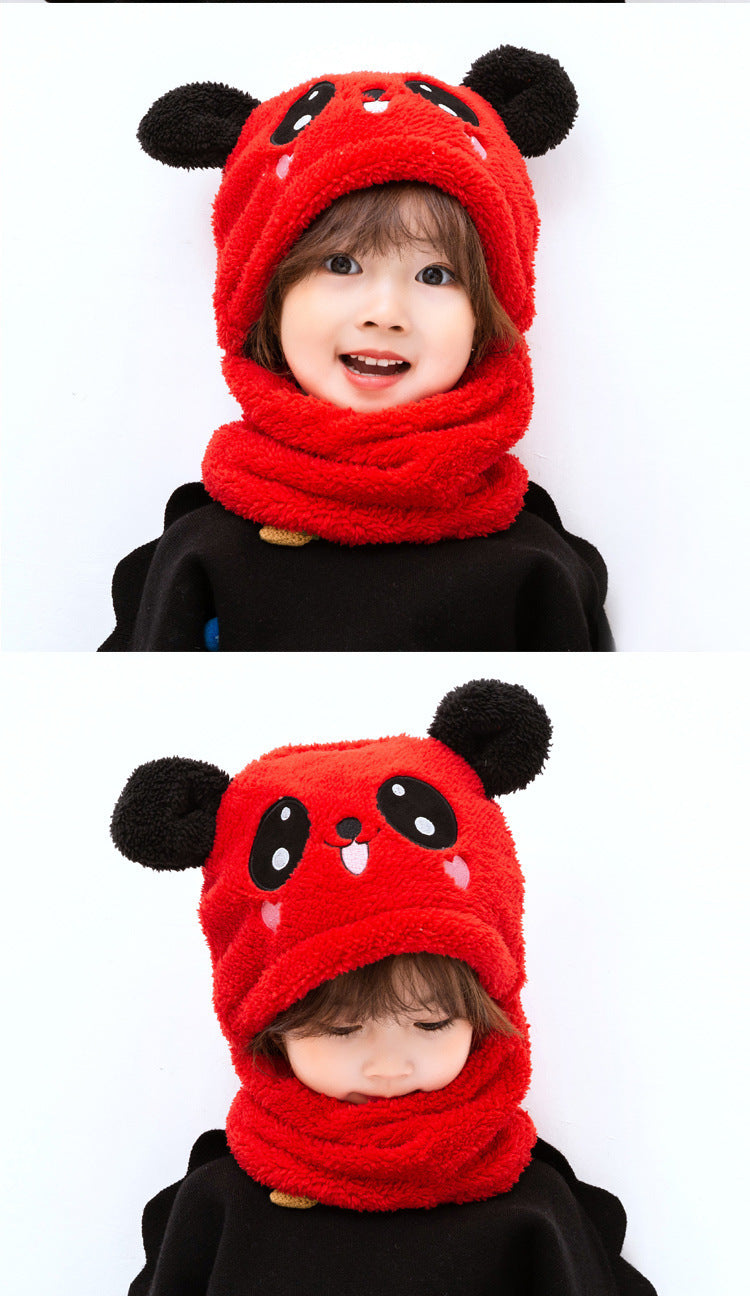 Soft coral fleece neck warmer for kids