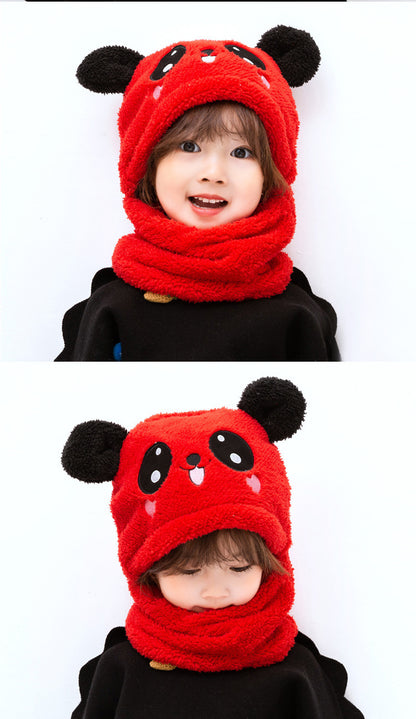 Soft coral fleece neck warmer for kids