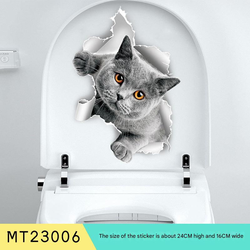 Cat toilet wall decal design 2