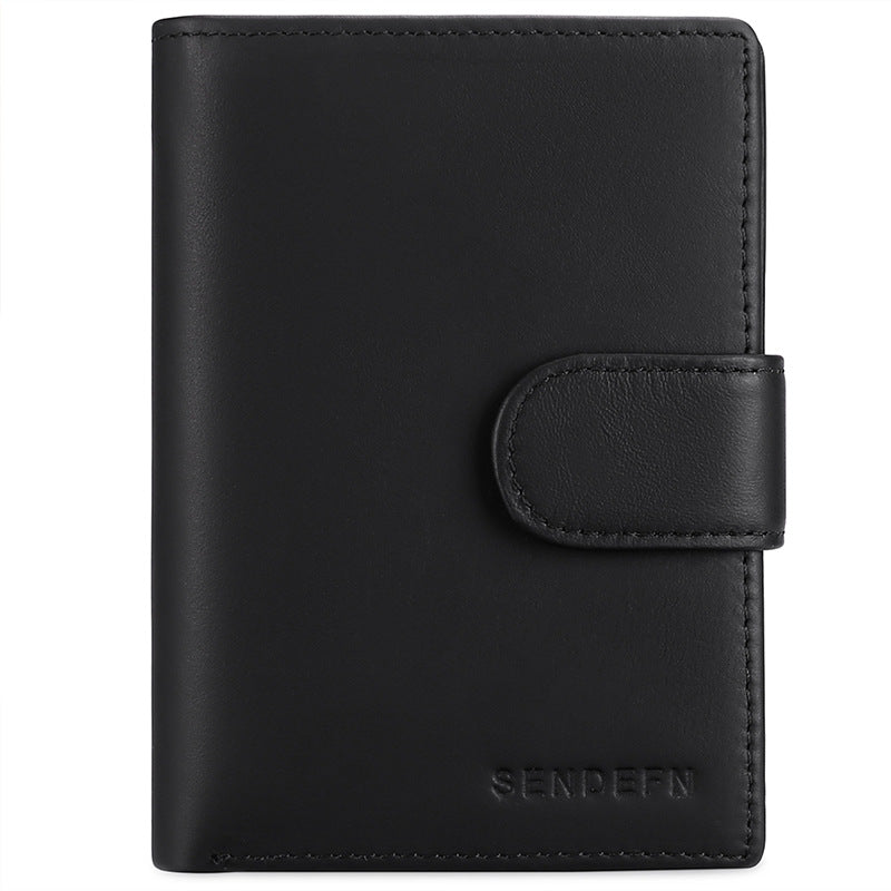 RFID blocking leather wallet - Black color