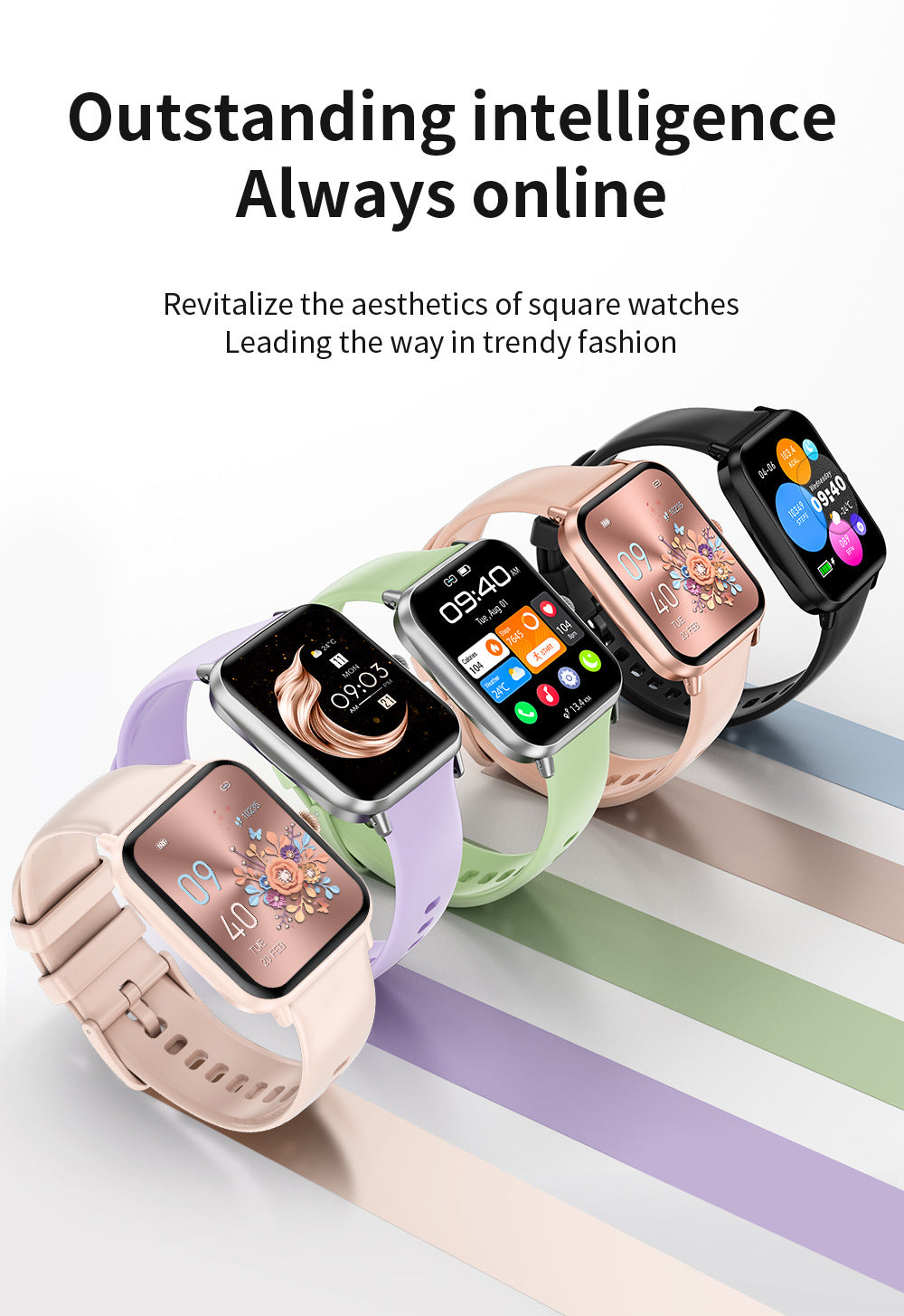 Smartwatch showing blood oxygen and heart rate monitoring feature