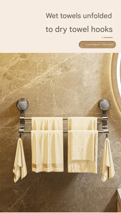 Dual-Pole Suction Towel Rack Image 4
