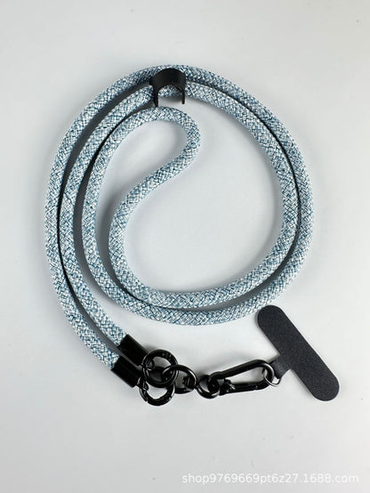 Mobile phone lanyard with metal clasp