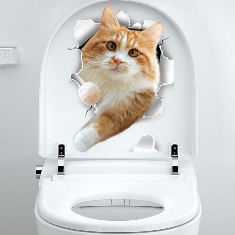 Cat toilet wall decal design 5