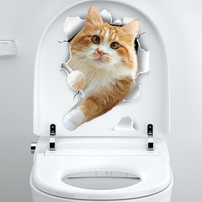 Cat toilet wall decal design 5