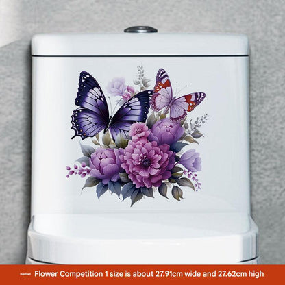 Butterfly toilet sticker design 2