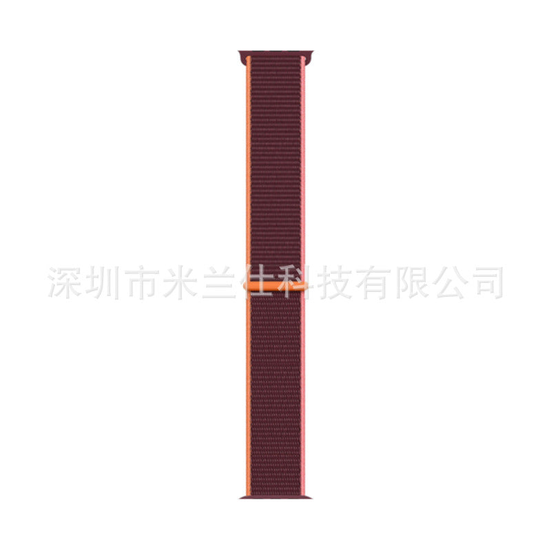 Stylish Nylon Braided Watch Band for Apple Watch - Compatible with Series 1-9 & Ultra - Adjustable Velcro Closure - Multiple Colors Available