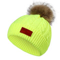 Single Pom-Pom Fluorescent Yellow Hat