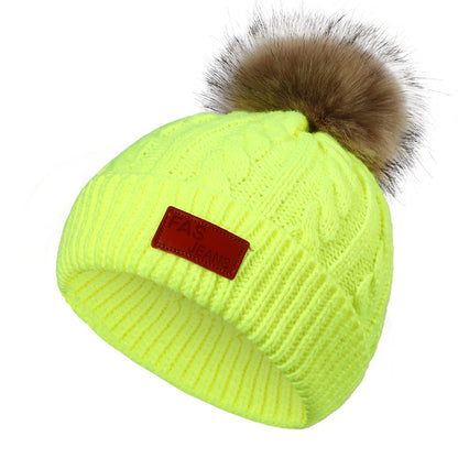 Knit hat and scarf set for kids in winter