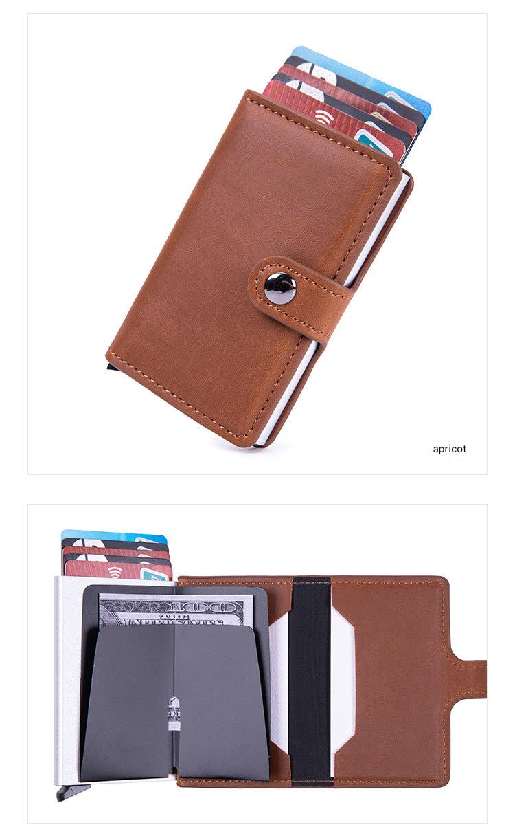 Close-up of card holder stitching