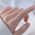 Cross Lines Rhinestone Ring [Silver]