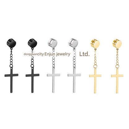 Titanium steel unisex earrings in various colors - image 3