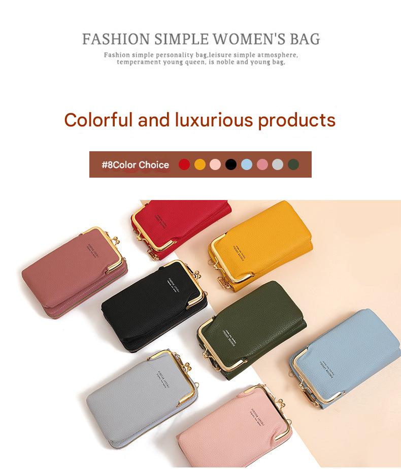 Stylish Mini Women's Phone Wallet Bag - Displayed Colorful