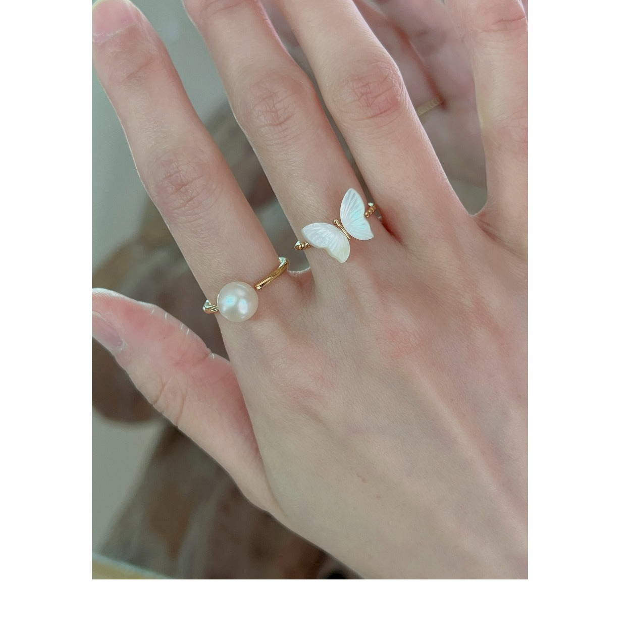 Stylish adjustable copper butterfly ring - image 6