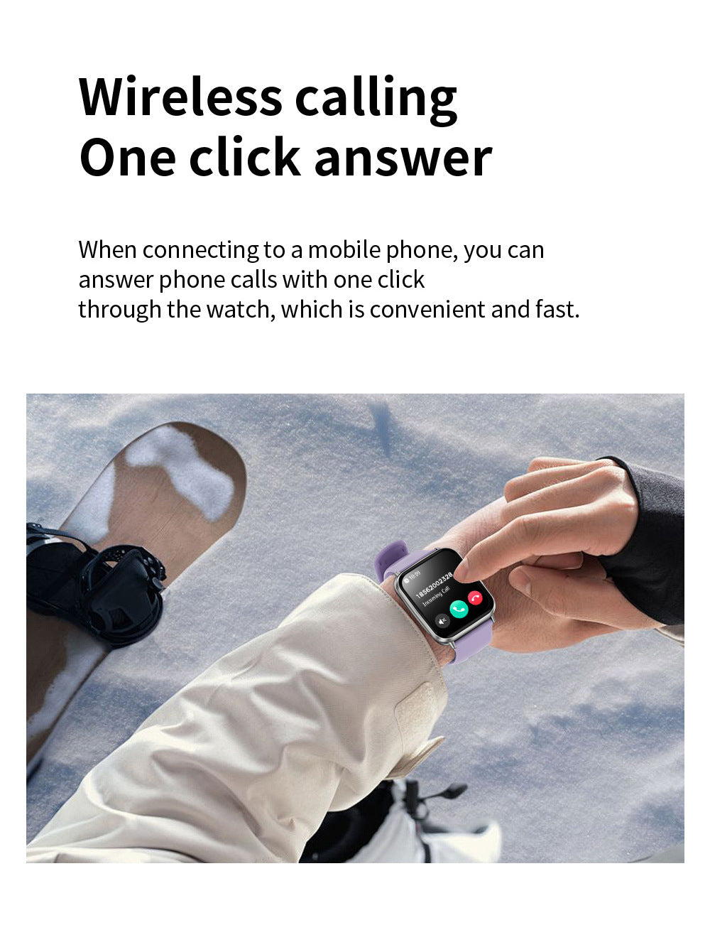 Elegant square touchscreen smartwatch design