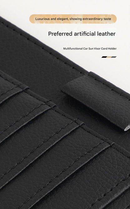 PU leather sunglasses holder in car