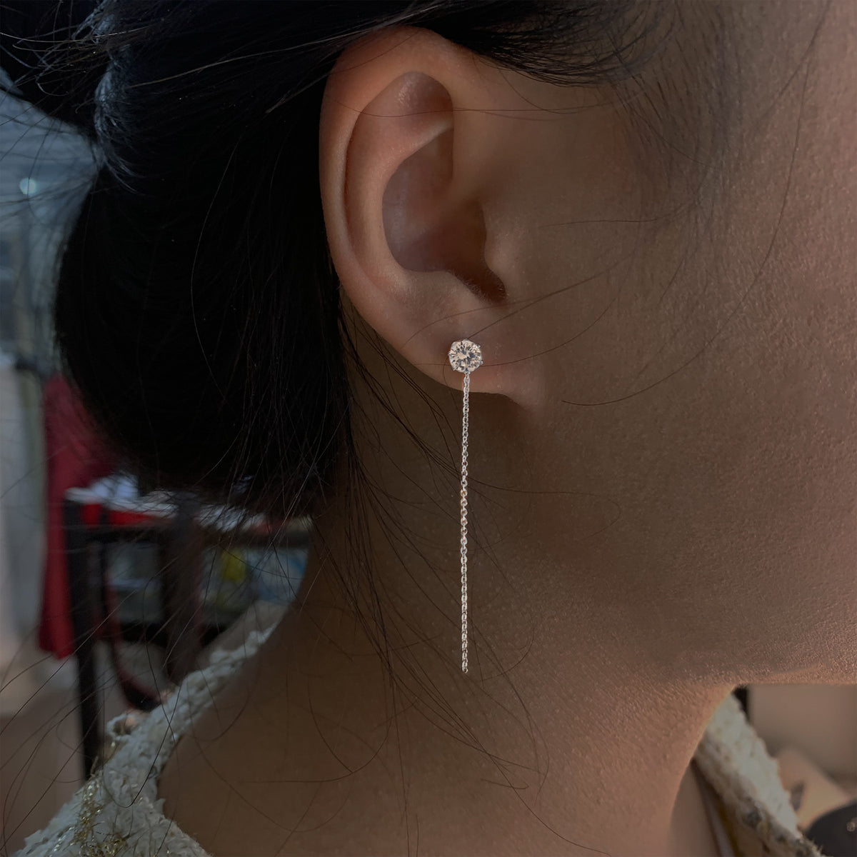 S925 silver circle stud earrings image 5
