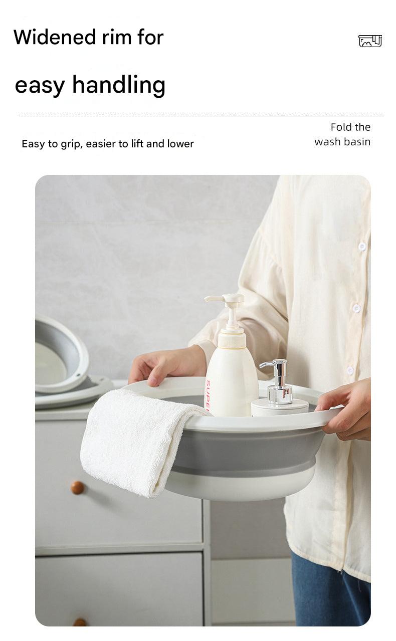 Collapsible wash basin for easy storage