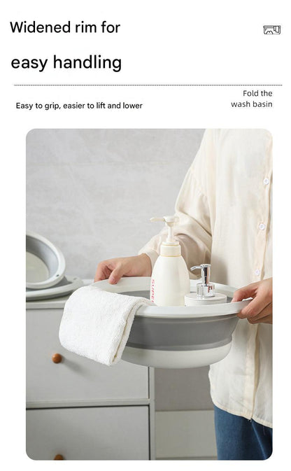 Collapsible wash basin for easy storage