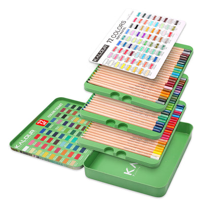 Kalour 72-Color Professional Art Set - Premium Powdered Colored Pencils for Drawing and Illustration