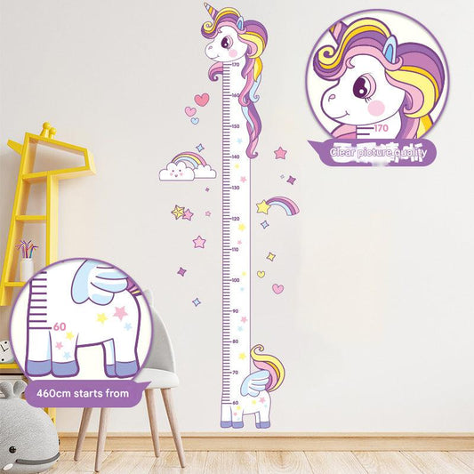 Height chart featuring colorful unicorn design
