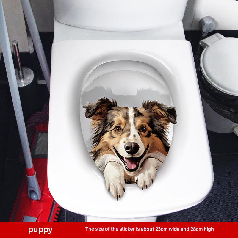 3D cat toilet sticker design 3
