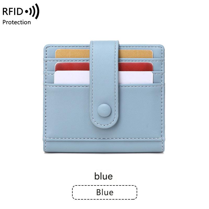 RFID blocking women's wallet in green color