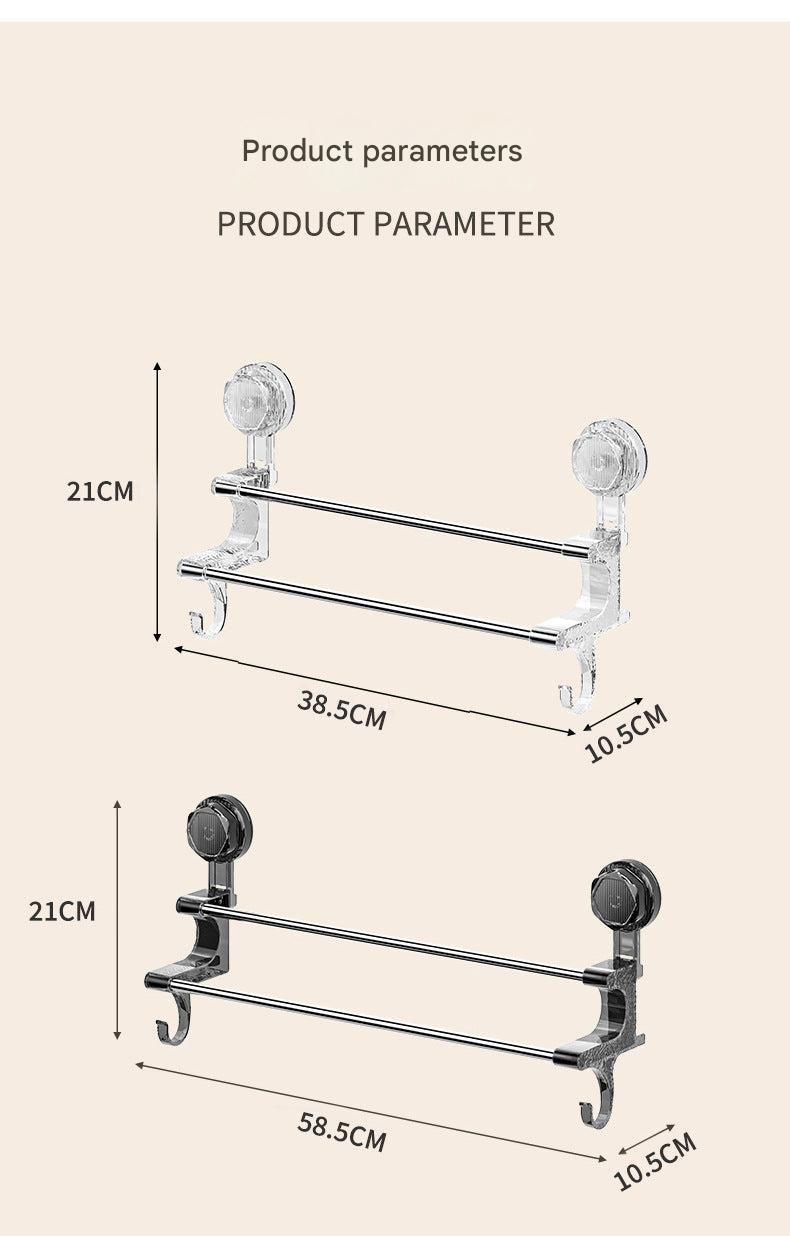 Dual-Pole Suction Towel Rack Image 9