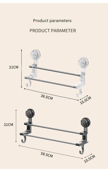 Dual-Pole Suction Towel Rack Image 9