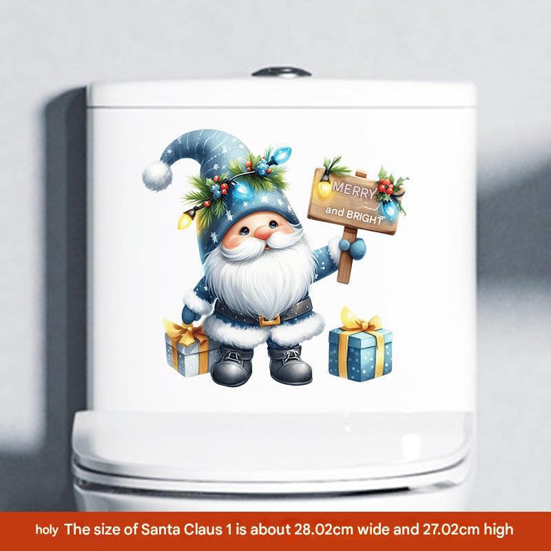 Cute Christmas toilet sticker image