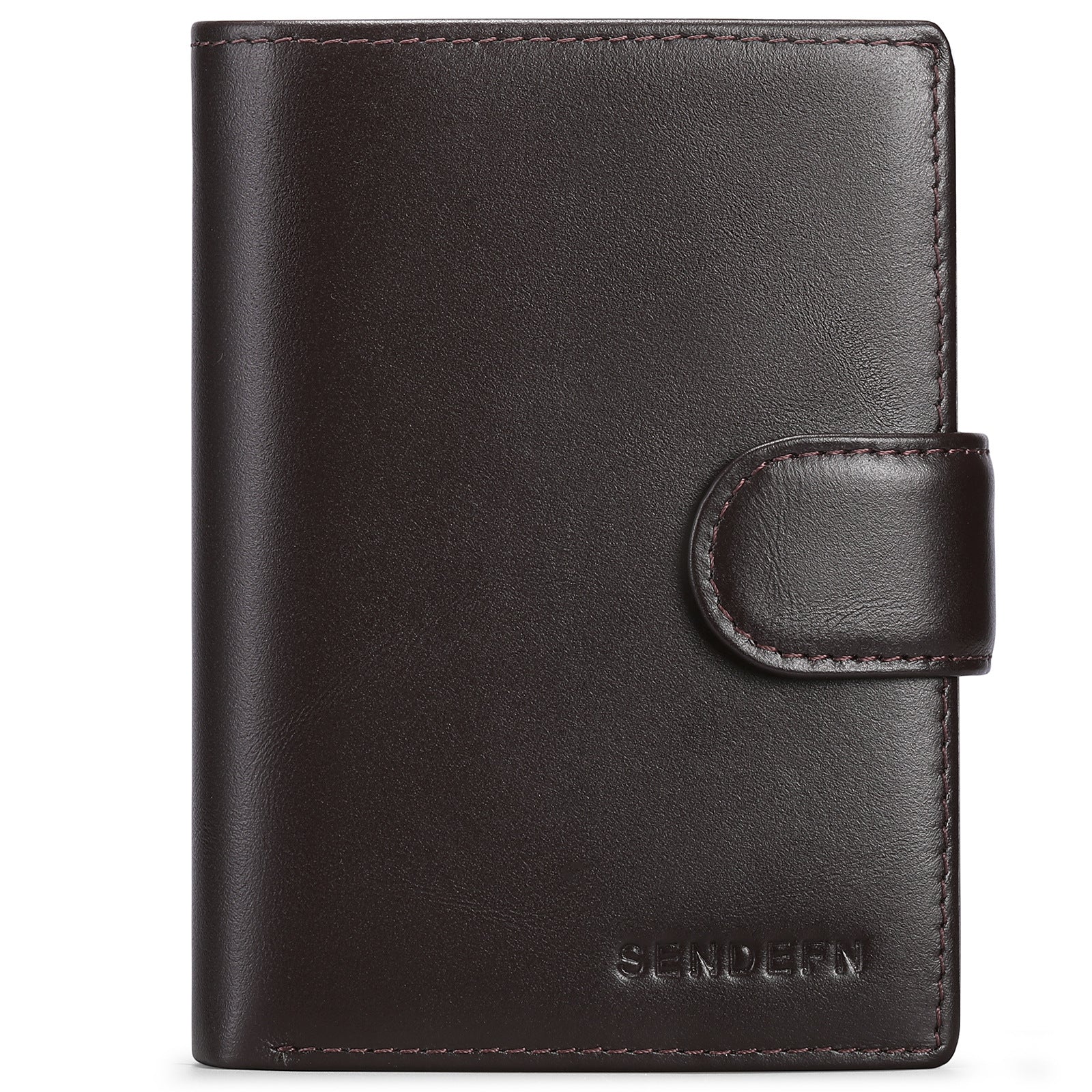 Matte finish leather wallet - Coffee color