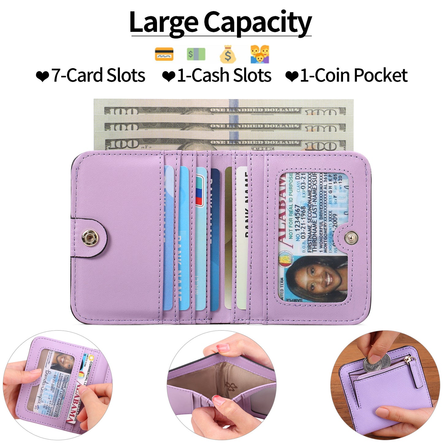 Stylish PU leather wallet in haze blue