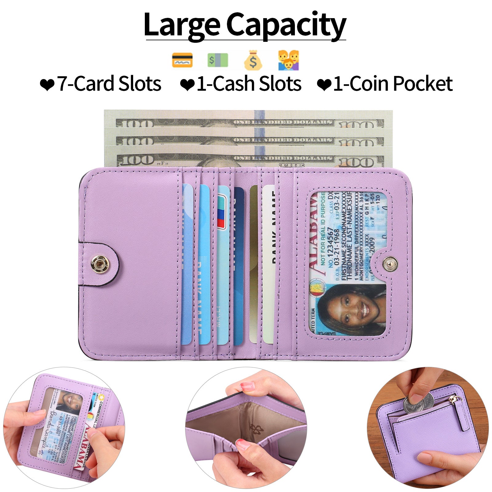 Stylish PU leather wallet in haze blue