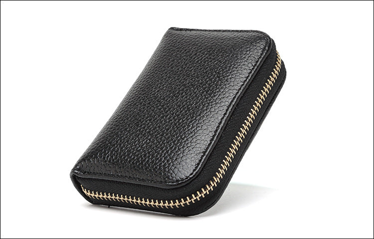 RFID blocking leather wallet in amethyst purple color