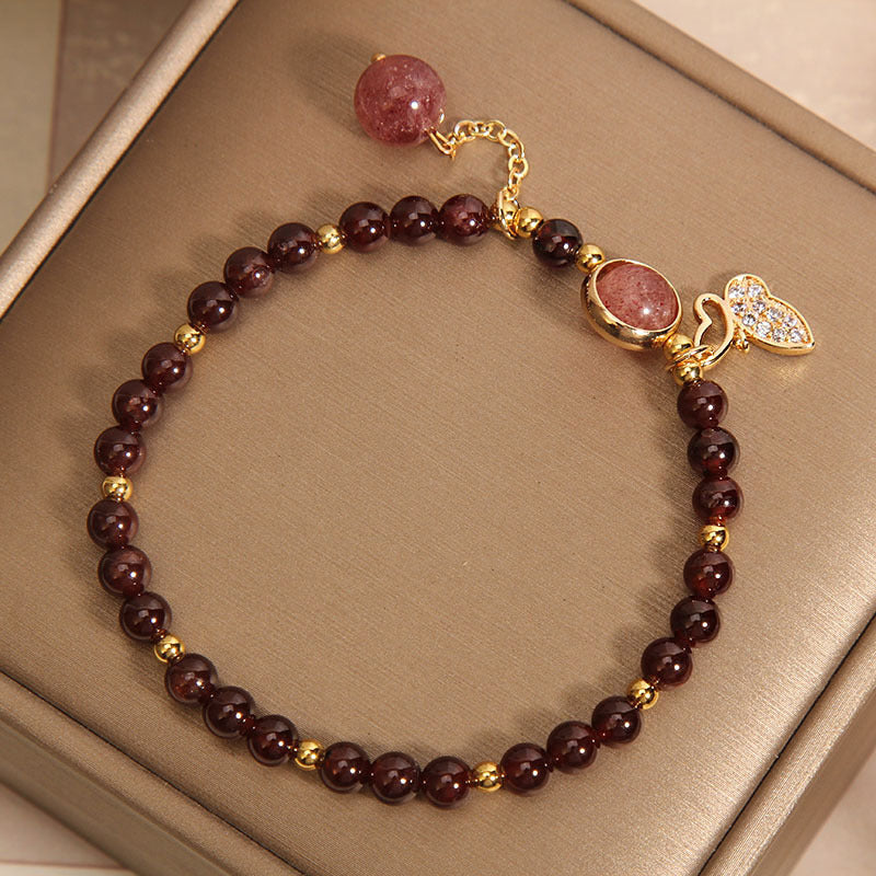 Close-up of garnet bracelet vintage design image 2