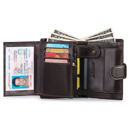 RFID blocking leather wallet - Black color
