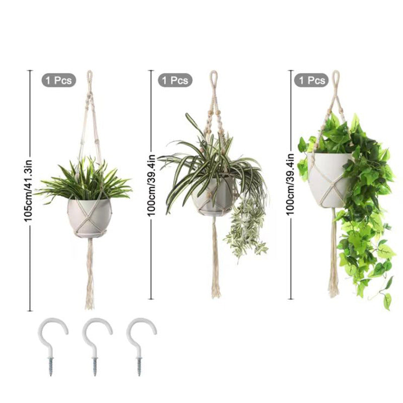 Eco-friendly cotton and hemp hanging basket image 2