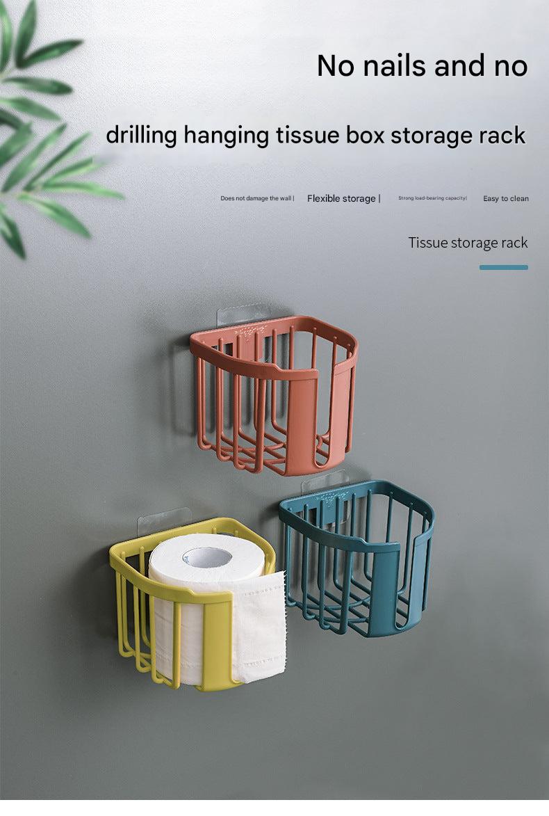 wall-mounted tissue holder in red