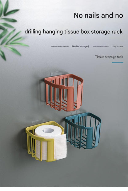 wall-mounted tissue holder in red
